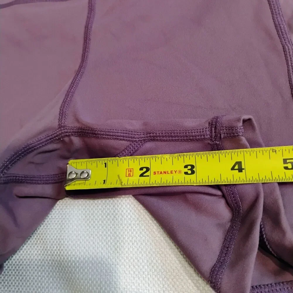 Seamaid Women’s Yoga Bike Shorts Small Purple 4" Inseam High Waist 4 Pockets - Picture 11 of 12